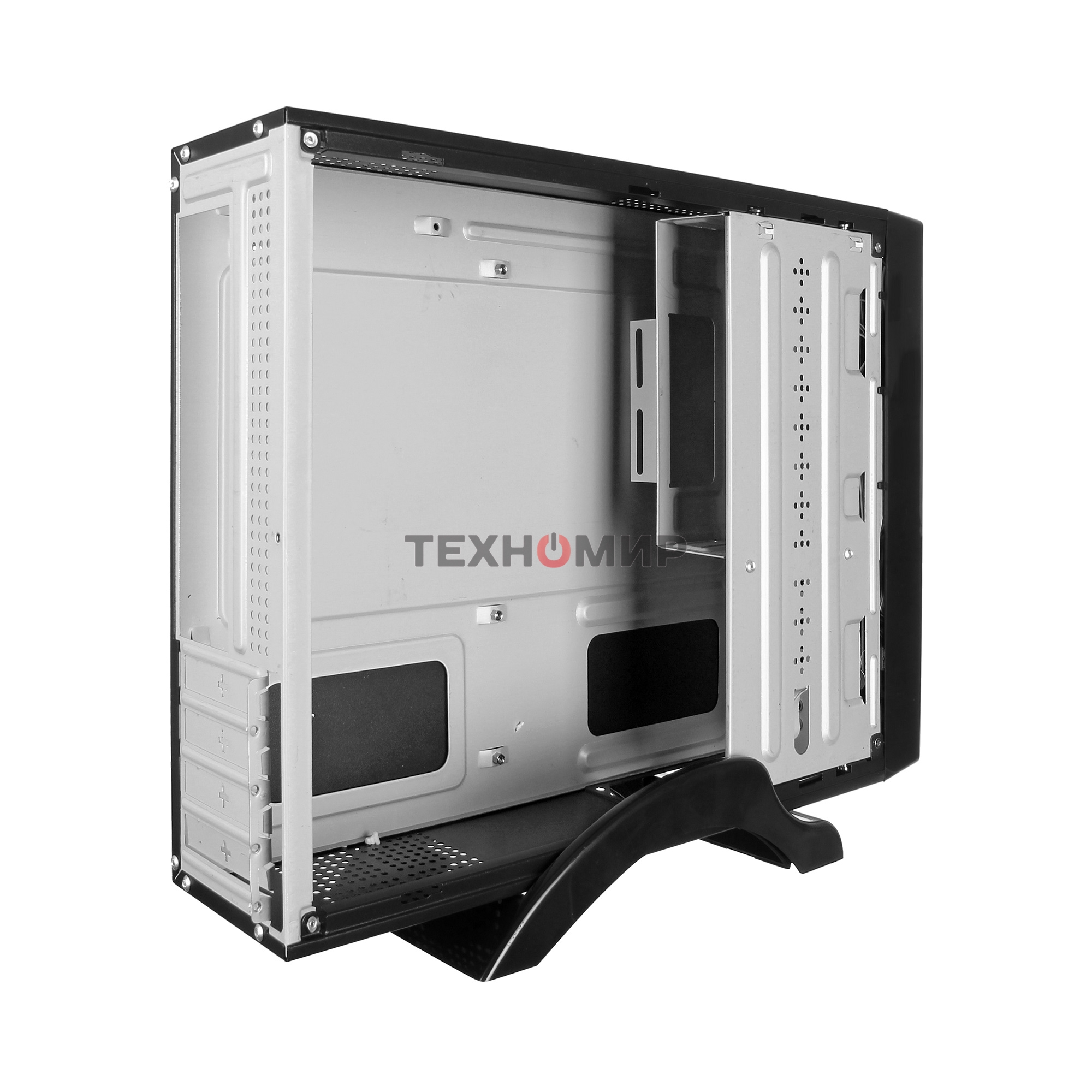 Компьютерный корпус MiniITX ExeGate EX268697RUS MI-208 Black, miniITX/mATX, без БП, 2хUSB, Audio