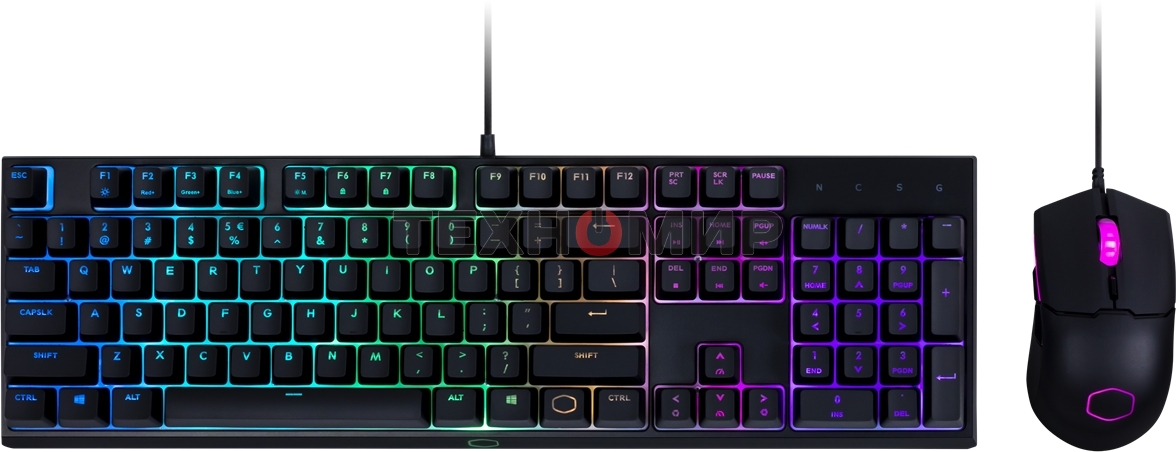 Комплект клавиатура+мышь Cooler Master MS110 проводной, USB, 3200 DPI, чёрный
