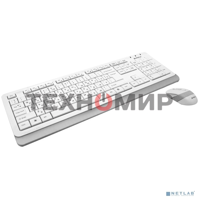 Комплект клавиатура+мышь A4Tech FStyler FG1010 беспроводной, USB, 2000 DPI, белый/серый