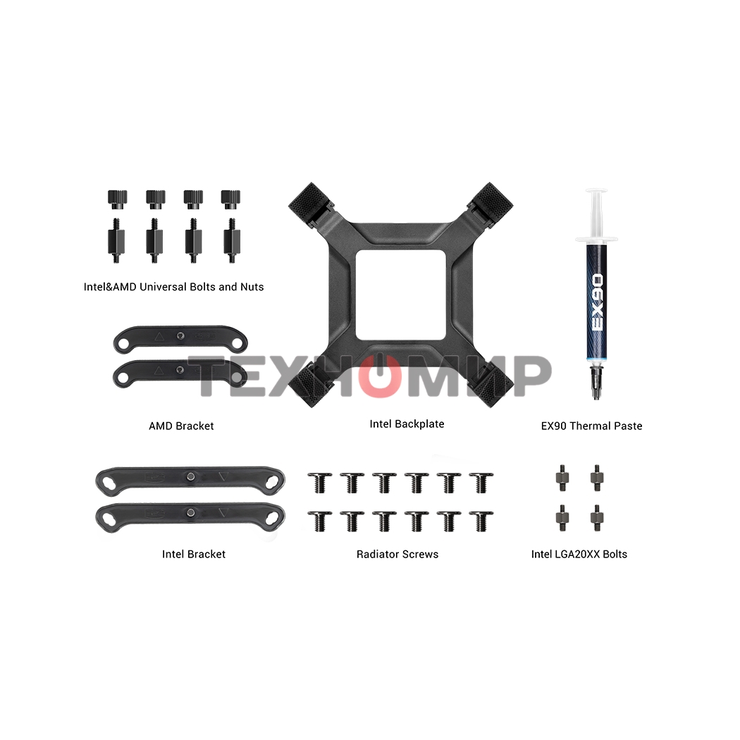 Система охлаждения PCCooler DA360 Pro ARGb черный 120мм алюминий+медь 2200rpm 33.7db 4-pin 300W