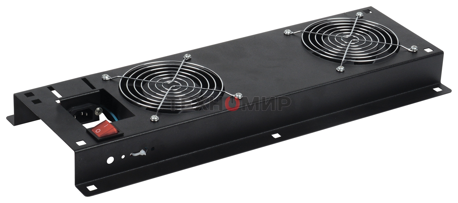 Вентиляторная панельITK с выключателем 2 модуля черная