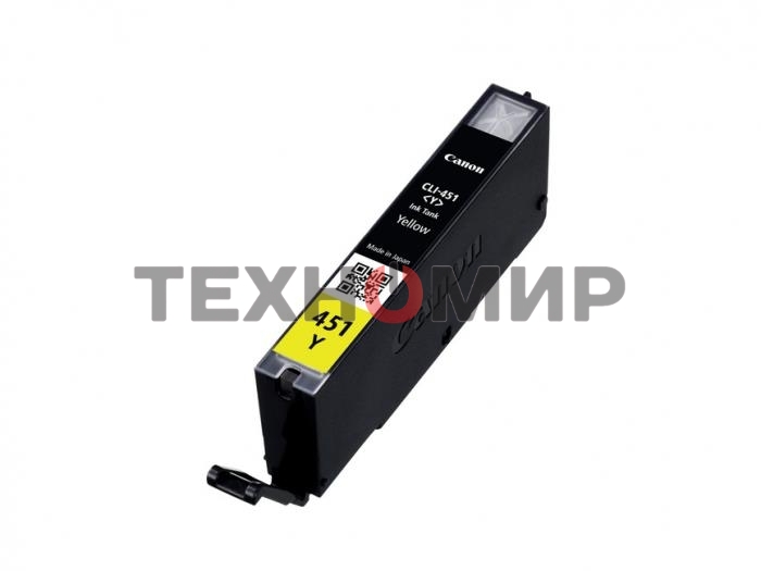 Картридж струйный CLI-451Y (6526B001) для Canon PIXMA iP7240/MG6340/MG5440, Желтый(Yellow), 344стр.