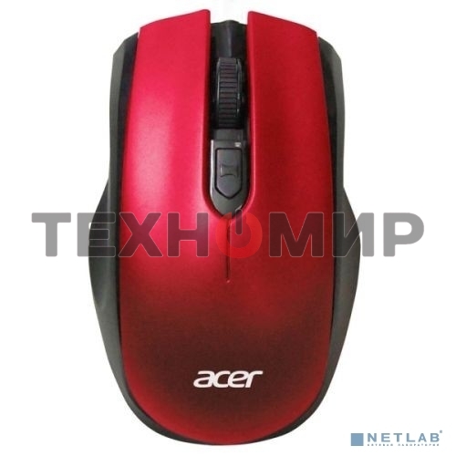 Мышь беспроводная Acer OMR032 черный/красный, 1600 dpi, радиоканал, USB, кнопки - 4