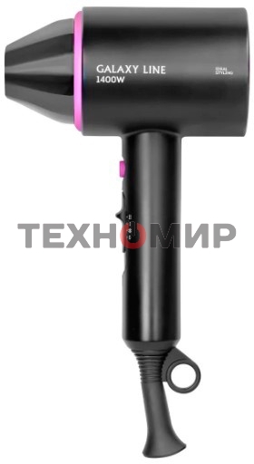Фен Galaxy Line GL 4346 черный, 1400 Вт, компактный