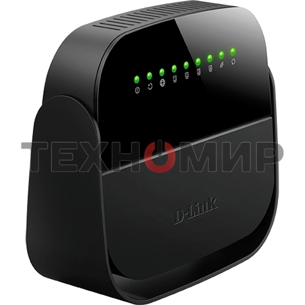 Роутер беспроводной D-Link DSL-2640U/R1A ADSL2+ черный ANNEX А