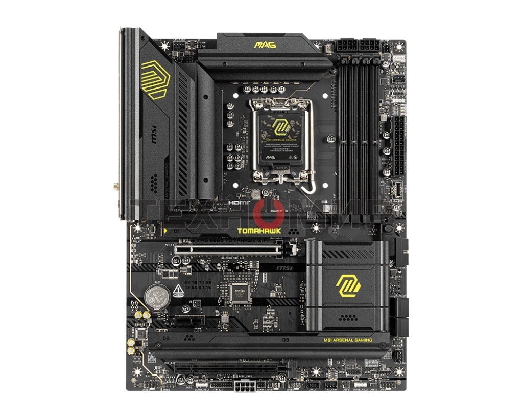 Материнская плата MSI MAG B860 TOMAHAWK WIFI, LGA 1851, Intel B860, 4xDDR5, 4xSATA, 3xM.2, 1xPCIe 4.0 x4, 1xPCIe 5.0 x16, 1xDP, 1xHDMI, 1xUSB-C, 1x 5Gb LAN, 4xUSB-A 2.0, 4xUSB-A 3.2 Gen 2, 7.1, 2x3.5 мм, TOSLINK, ATX
