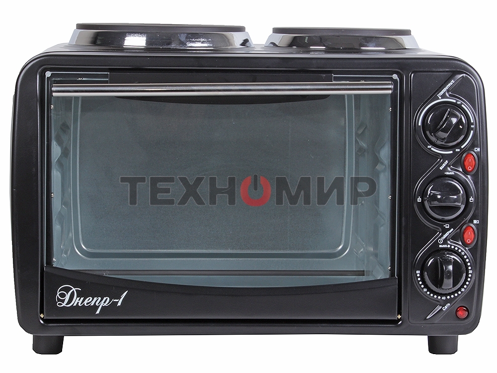 Мини-печь Великие реки Днепр-1, черный, 3200 Вт, 30 л, 2 конфорки