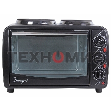 Мини-печь Великие реки Днепр-1, черный, 3200 Вт, 30 л, 2 конфорки