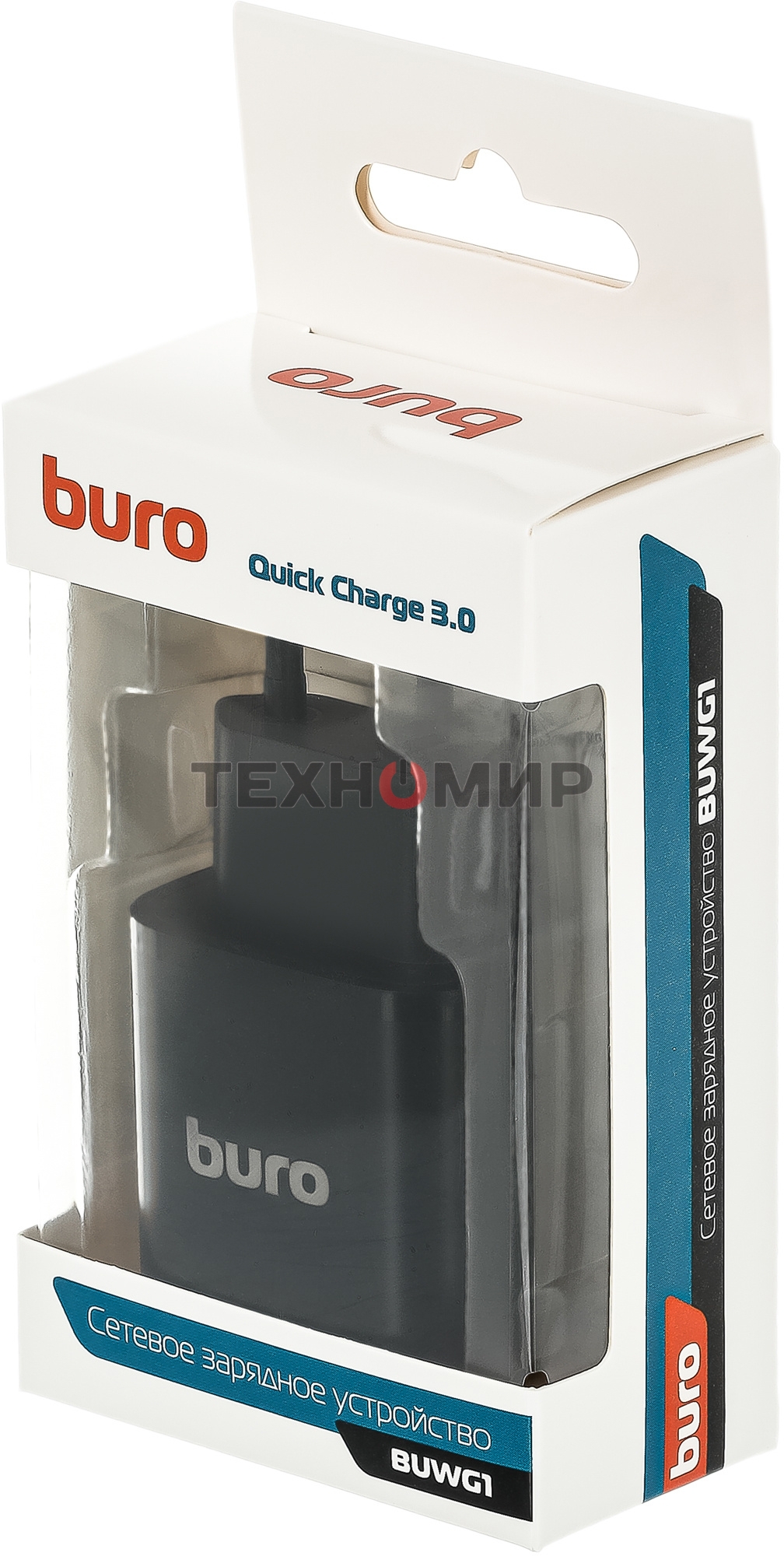 Сетевое зарядное устройство Buro BUWG1 3A QC черный