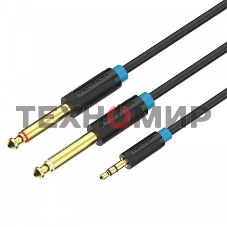 Кабель Vention аудио Jack 3,5 мм M/2Jack 6,5 мм M - 2 м
