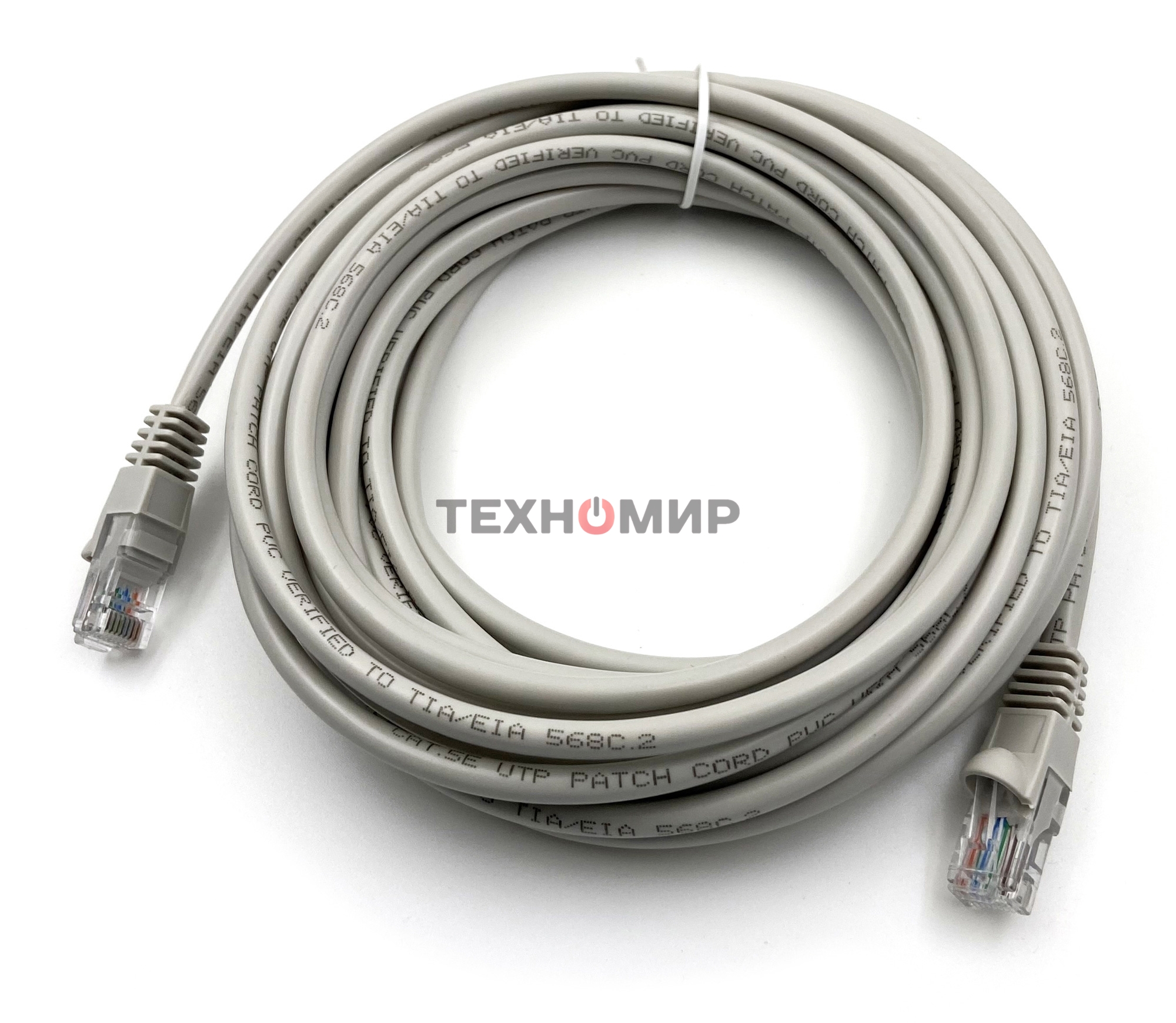 Патч-корд Buro UTP cat.5e 7м серый RJ-45 (m)-RJ-45 (m)