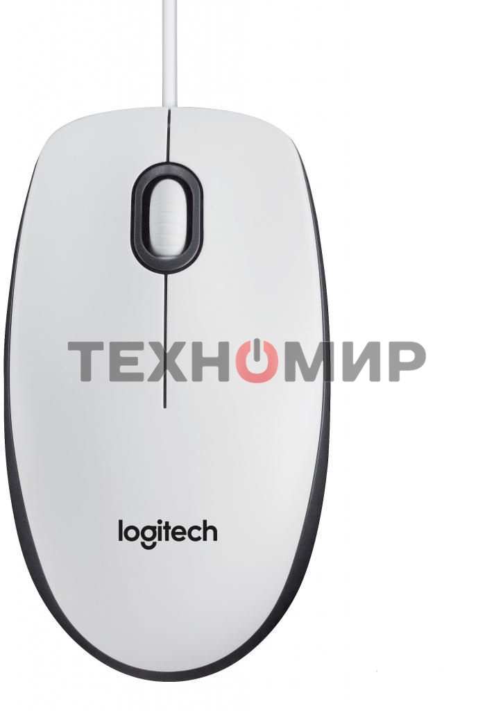 Мышь проводная Logitech M100 белый, 1000 dpi, USB, кнопки - 3