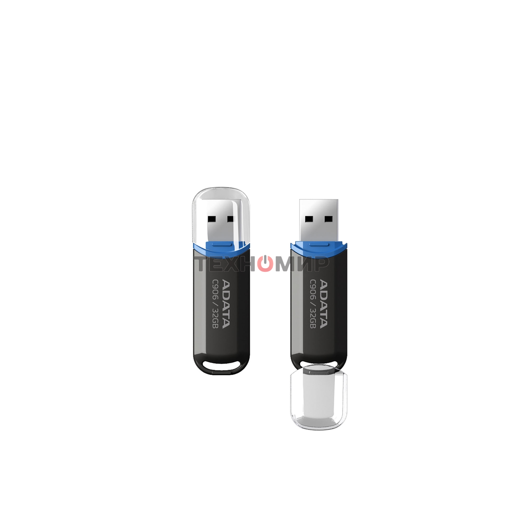 Флешка USB ADATA C906 (AC906-32G-RBK), 32Gb, USB 2.0, R/W 15/5, черный/синий