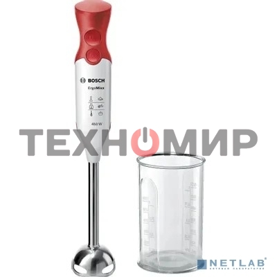 Блендер погружной Bosch MSM64110 450 Вт, белый/красный