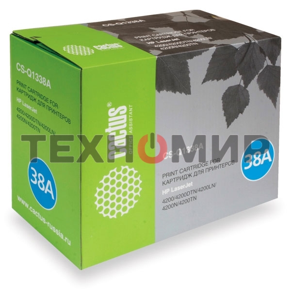 Тонер Картридж Cactus CS-Q1338A черный для HP 4200/4200DTN/4200LN/4200N/4200TN (13000 стр.)
