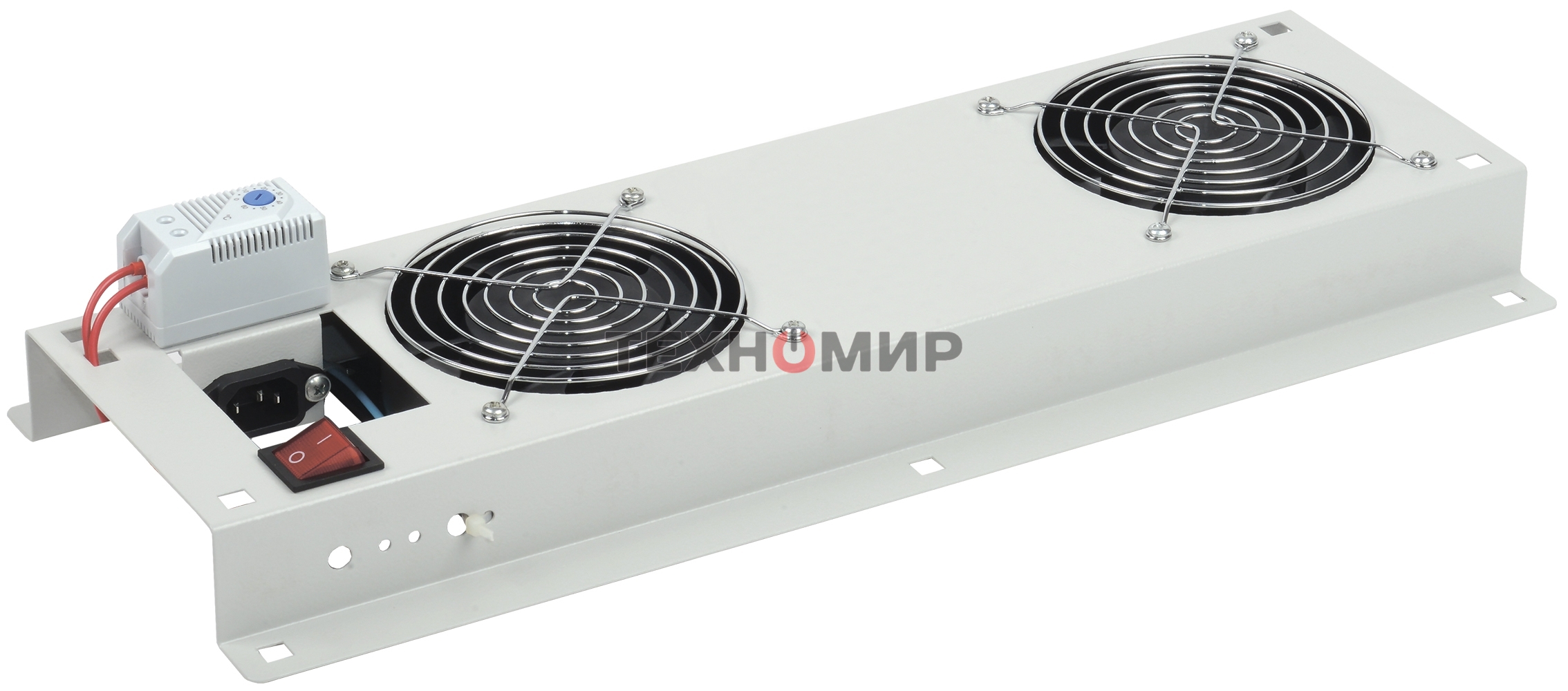 Вентиляторная панель с выключателем и термостатом 2 модуля