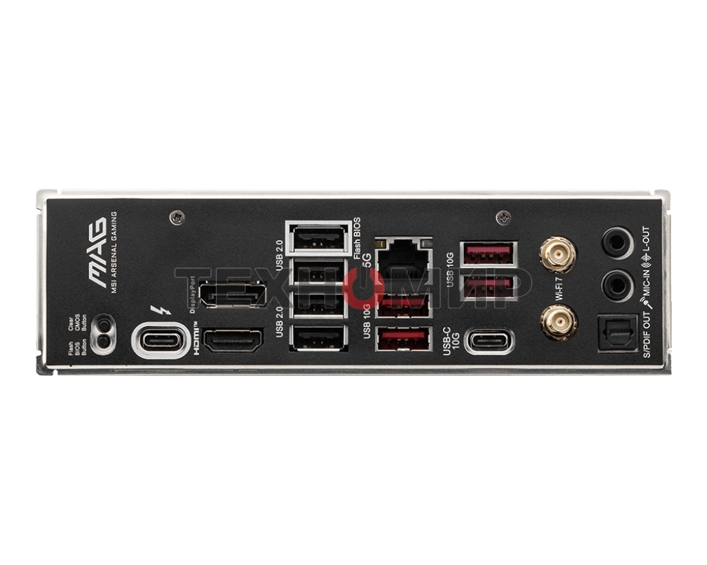 Материнская плата MSI MAG B860 TOMAHAWK WIFI, LGA 1851, Intel B860, 4xDDR5, 4xSATA, 3xM.2, 1xPCIe 4.0 x4, 1xPCIe 5.0 x16, 1xDP, 1xHDMI, 1xUSB-C, 1x 5Gb LAN, 4xUSB-A 2.0, 4xUSB-A 3.2 Gen 2, 7.1, 2x3.5 мм, TOSLINK, ATX