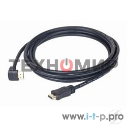 Кабель Cablexpert HDMI CC-HDMI490-6, 19M/19M, v2.0, медь, позол.разъемы, экран, угловой, 1.8м, черный, пакет