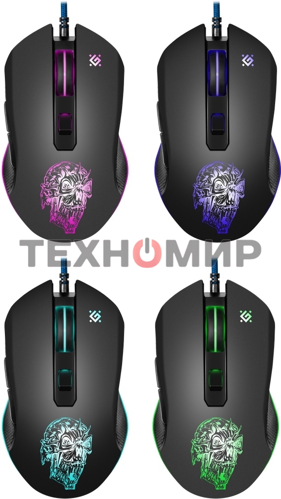 Мышь проводная Defender Sleipnir GM-927 черный, 12800 dpi, USB, кнопки - 6