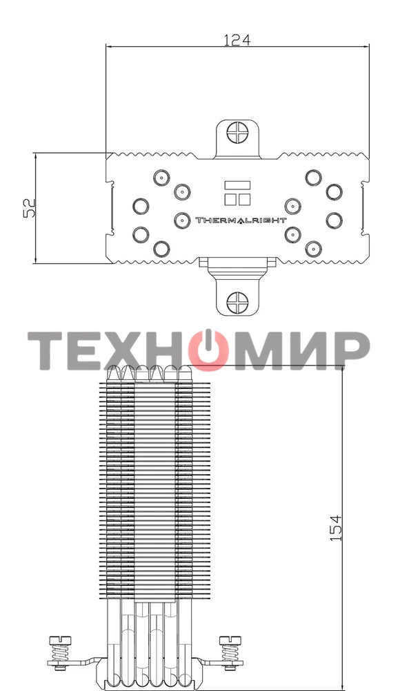Кулер для процессора Thermalright Burst Assasin 120 (4-pin PWM, 154мм, Ni/CU, 6x6мм, 1x120мм, 66.17CFM, 25.6dBA, 1550RPM, S: 1700, 1200, 115X, AM5, AM4)