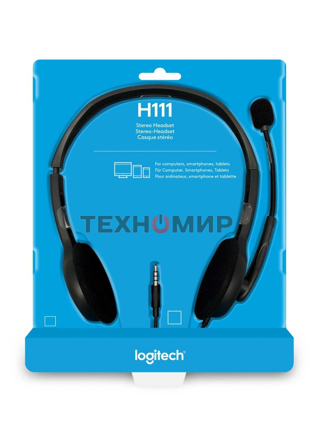 Гарнитура проводная Logitech Headset H111 Stereo grey (981-000594/981-000593/981-000588)