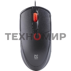 Мышь проводная Defender Icon MB-057 черный, 1000 dpi, USB, кнопки - 3