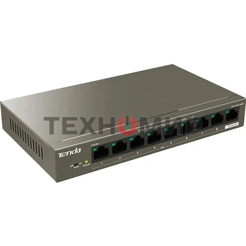 Коммутатор 9PORT 10/100/1000M POE TEG1109P-8-102W Tenda