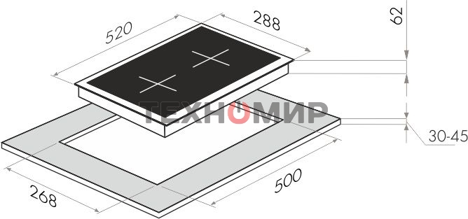 Индукционная варочная панель Maunfeld EVI.292-WH, конфорок: 2 шт., закаленное стекло, независимая, белый