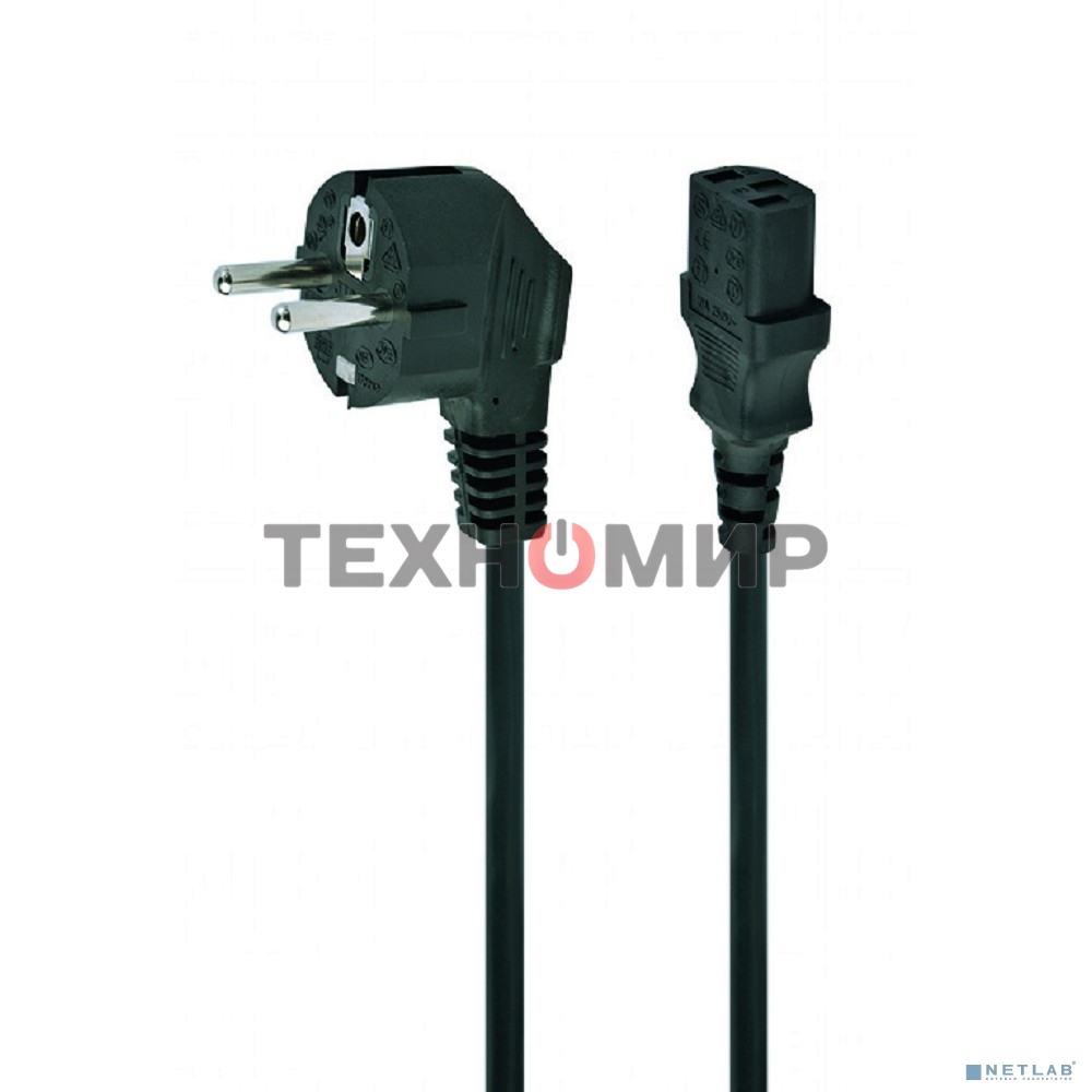 Кабель питания Gembird 10.0м, VDE(0.75мм), черный, с зазем., пакет