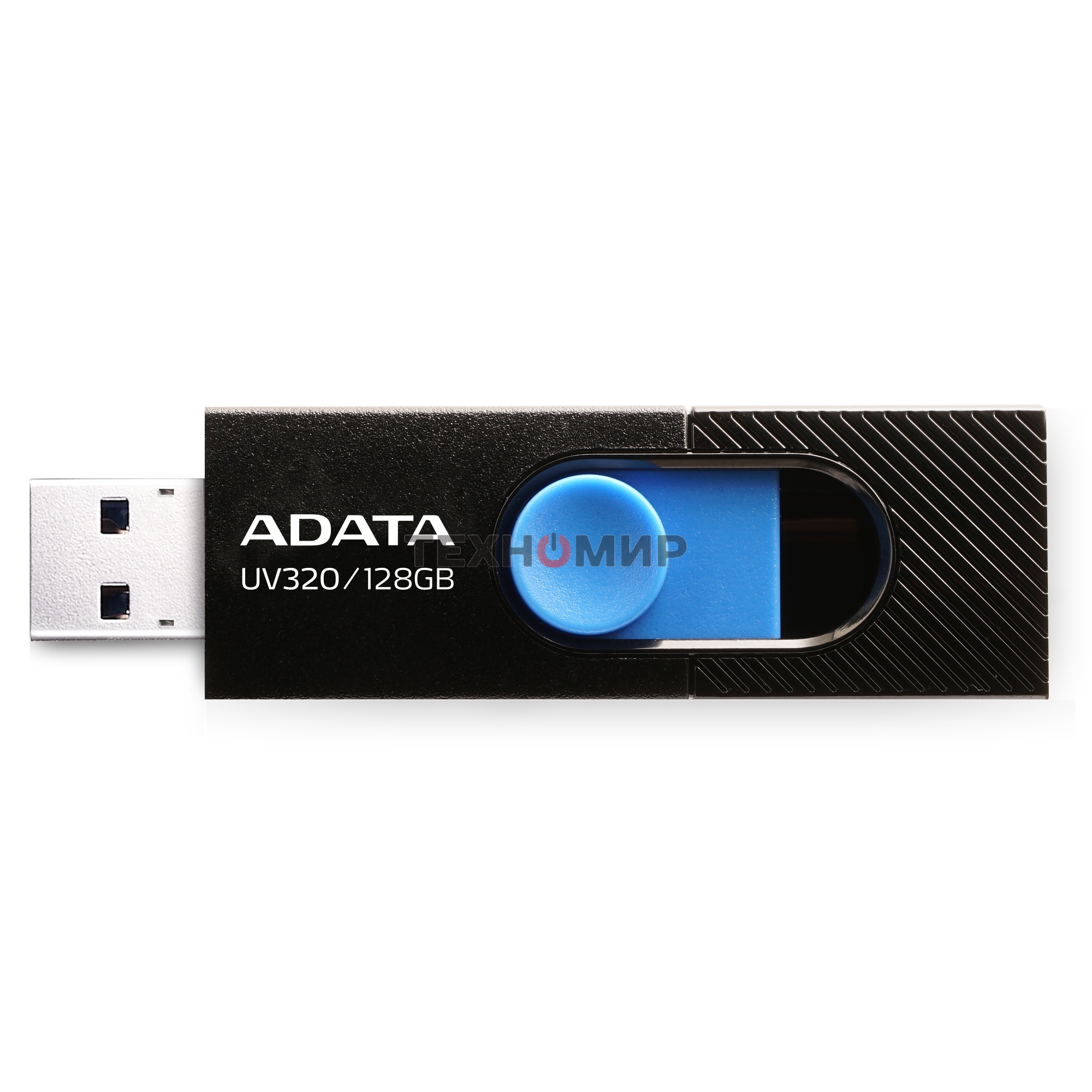 Флешка USB ADATA UV320 (AUV320-128G-RBKBL), 128Gb, USB 3.2, R/W 100/30, черный/голубой