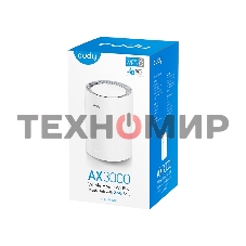 Бесшовный Mesh роутер Cudy M3000(2-PACK) AX3000 10/100/1000/2500BASE-T, белый (упак.:2шт)