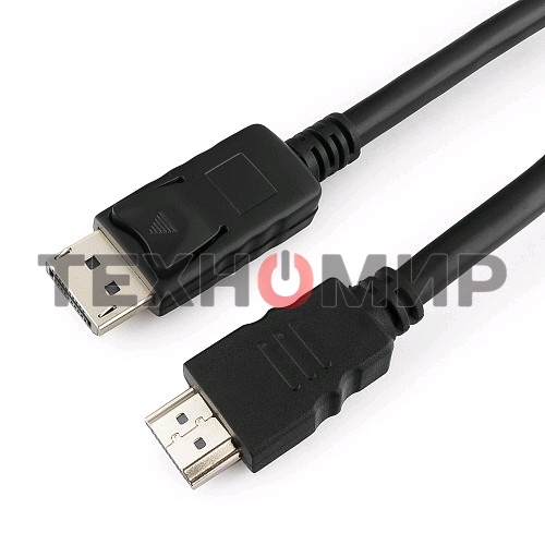 Кабель Cablexpert DisplayPort->HDMI, 7.5м, 20M/19M, черный, экран, пакет 