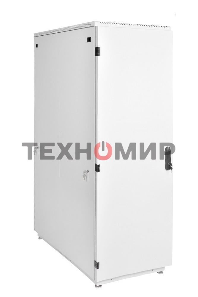 Шкаф коммутационный ЦМО ШТК-М-42.6.10-3ААА 42U 600x1020 мм пер. дв. металл задн. дв. стал. лист 2 бок. пан. направл. под закл. гайки 550 кг серый