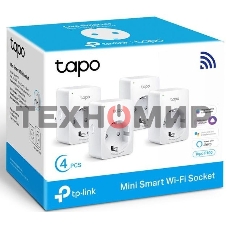 Умная розетка Mini Smart 2.4 GHz Wi-Fi Socket, 4 units, 220-240 V, Max Load 10 A, Bluetooth 4.2 (onboarding only)