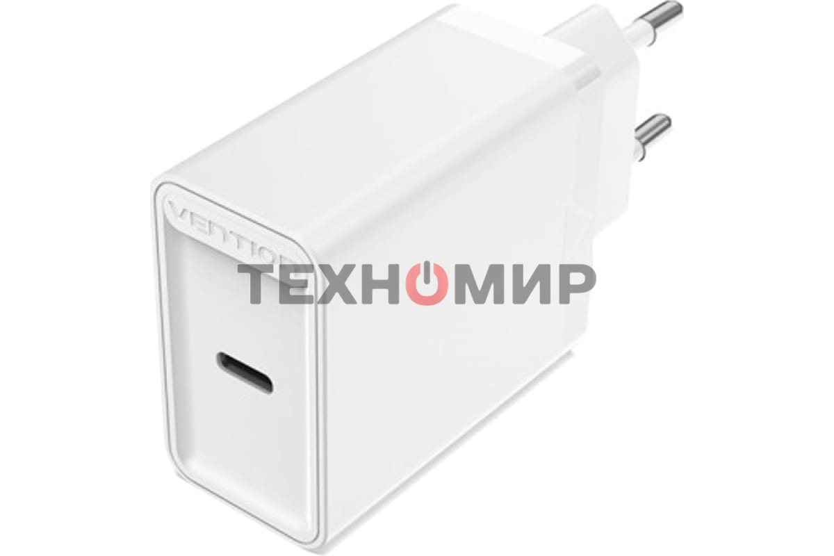 Сетевое зарядное устройство Vention на 1 порт USB C QC 4.0 белый