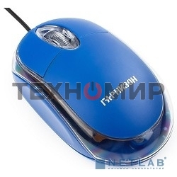 Мышь проводная Гарнизон GM-100B синий, 1000 dpi, USB, кнопки - 3
