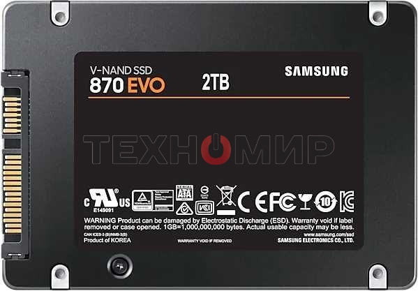 Накопитель SSD Samsung 870 EVO, 2Tb, SATA III, 2.5