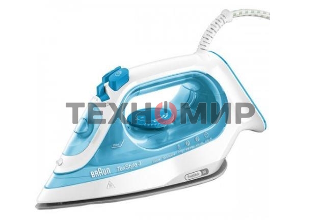 Утюг Braun SI3053BL голубой/белый, 2400 Вт, 45 г/мин, 170 г/мин, 270 мл