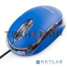 Мышь проводная Гарнизон GM-100B синий, 1000 dpi, USB, кнопки - 3