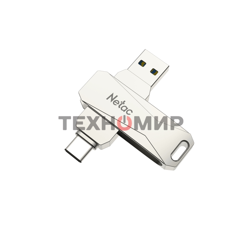 Флешка USB Netac U782C, 256Gb, USB 3.0, серебристый
