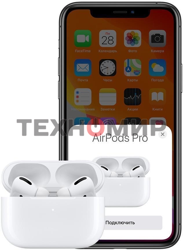 Наушники TWS Apple AirPods Pro 2 белый, вкладыши, Bluetooth, активное шумоподавление
