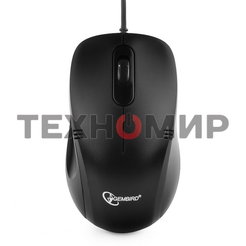 Мышь проводная Gembird MOP-100 черный, 1000 dpi, USB, кнопки - 3