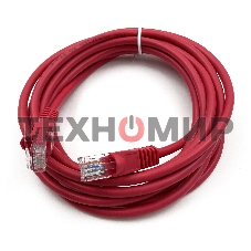 Патч-корд Buro UTP cat.5e 3м красный RJ-45 (m)-RJ-45 (m)