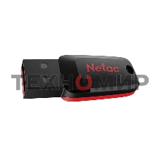 Флешка USB Netac U197 (NT03U197N-008G-20BK), 8Gb, USB 2.0, R/W 25/10, черный/красный