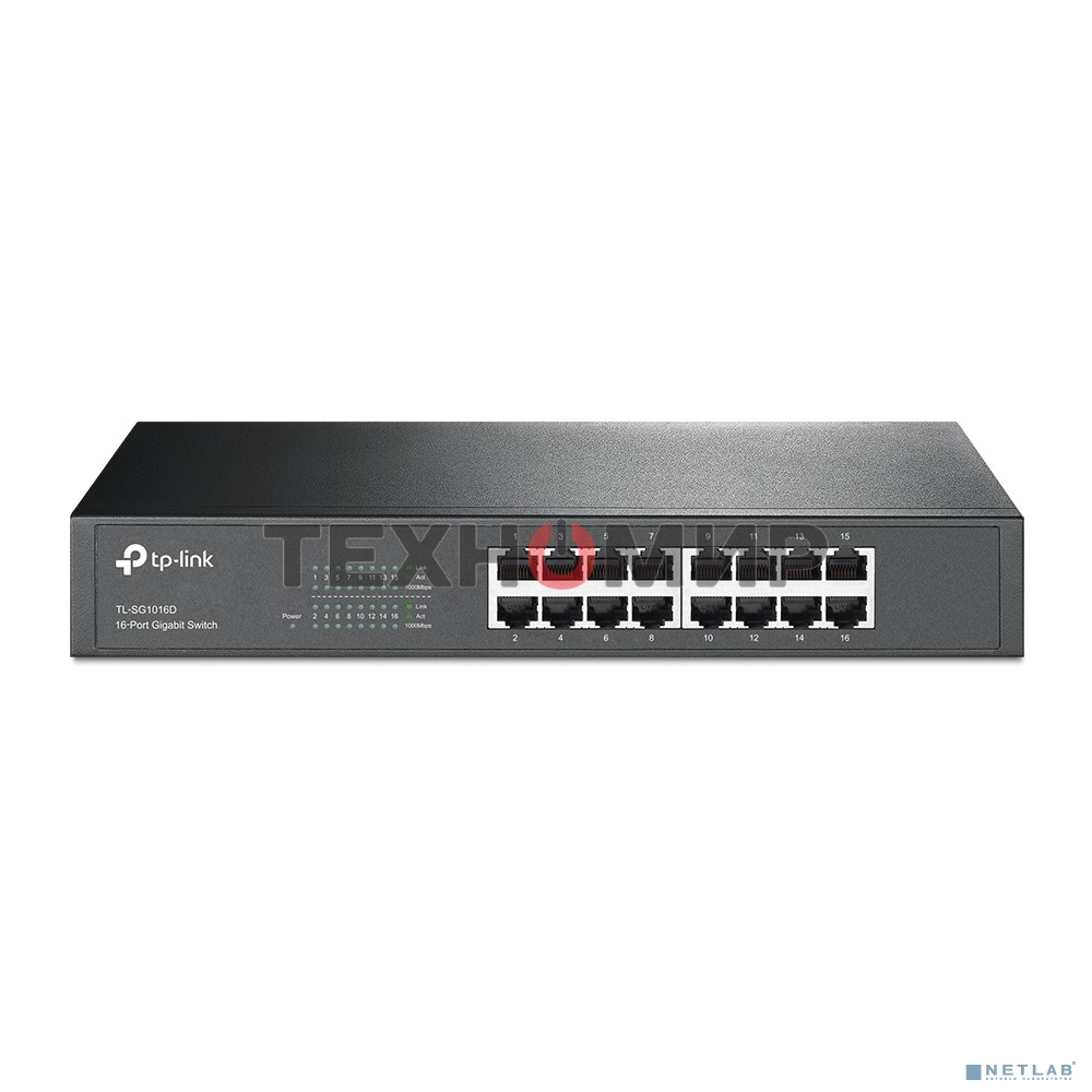 Коммутатор TP-Link SMB TL-SG1016D неуправляемый настольный/19U 16x10/100/1000BASE-T