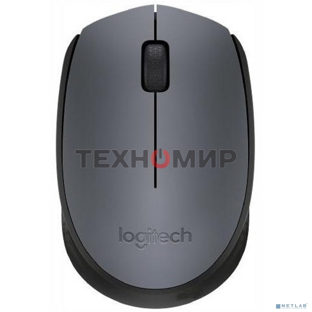 Мышь беспроводная Logitech M170 черный/темно-серый, 1000 dpi, радиоканал, USB, кнопки - 3