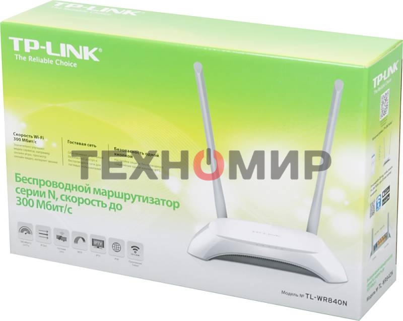 Роутер беспроводной TP-Link TL-WR840N N300 10/100BASE-TX белый