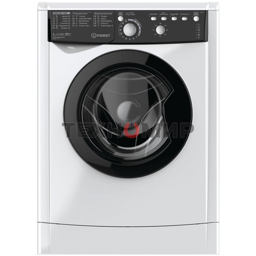 Стиральная машина Indesit EWSB 5085 BK CIS белый, загрузка фронтальная 5 кг, 800 об/мин., класс: А