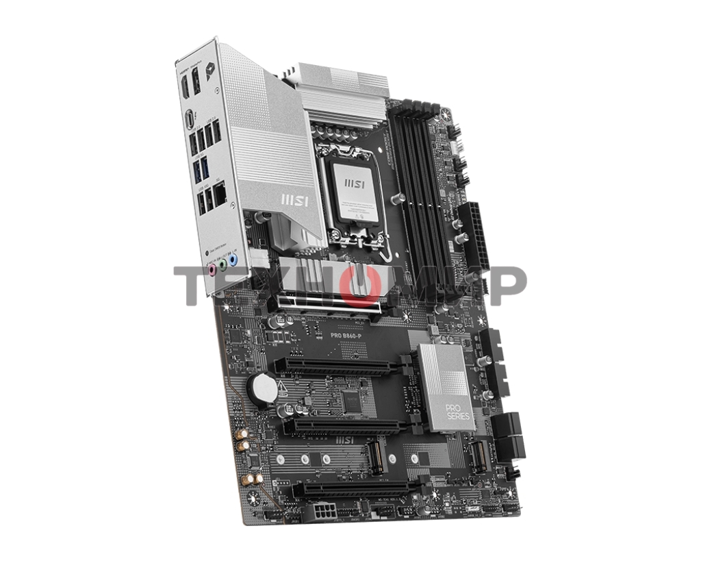 Материнская плата MSI PRO B860-P, LGA 1851, Intel B860, 4xDDR5, 4xSATA, 3xM.2, 1xPCIe 5.0 x16, 1xPCIe 4.0 x4, 2xPCIe 4.0 x1, 1xHDMI, 1xDP, 1xUSB-C, 1x 5Gb LAN, 2xUSB-A 3.2 Gen 2, 2xUSB-A 3.2 Gen 1, 4xUSB-A 2.0, 3x3.5 мм, 7.1, ATX