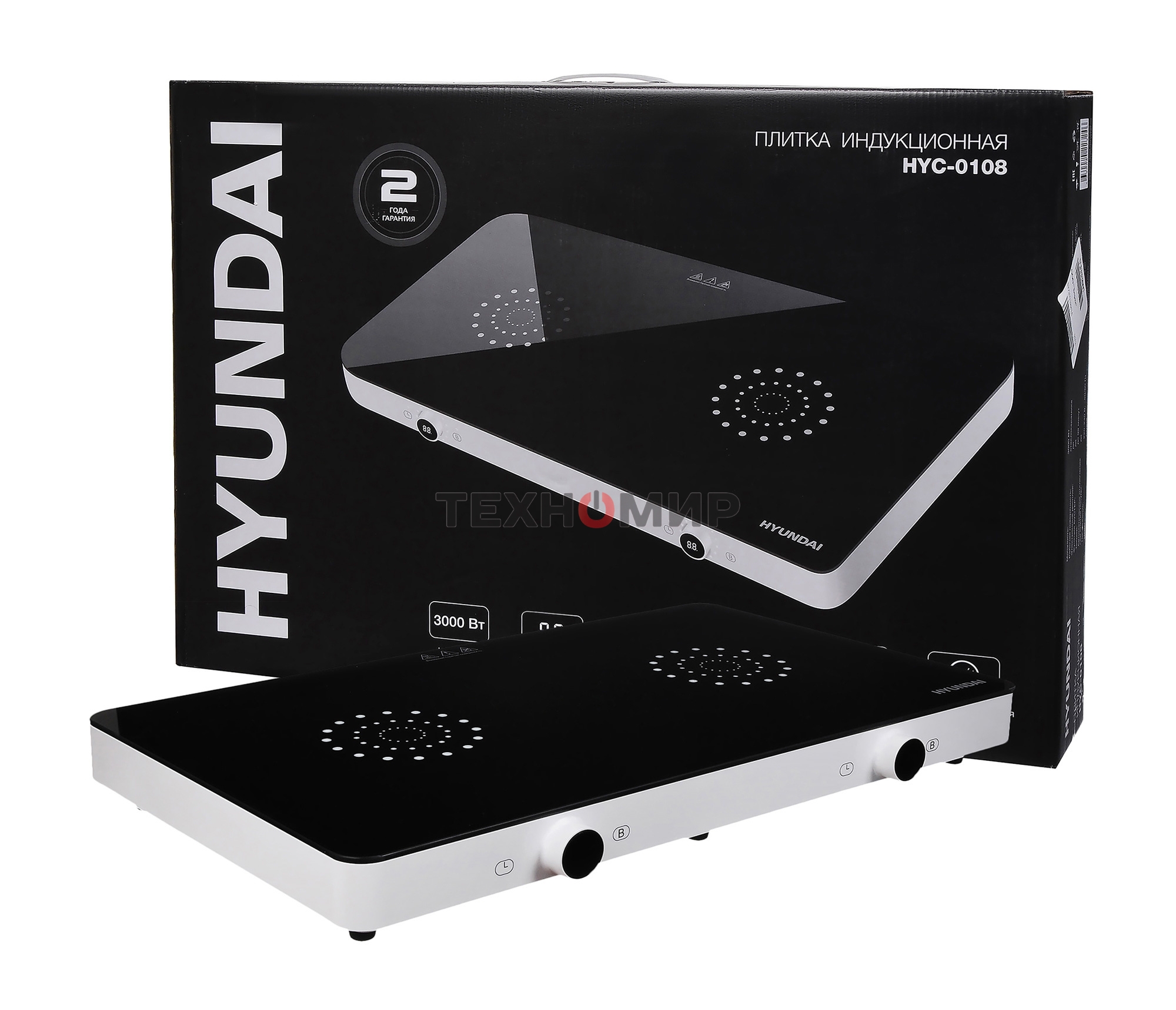 Плита настольная электрическая Hyundai HYC-0108 белый стеклокерамика (настольная)